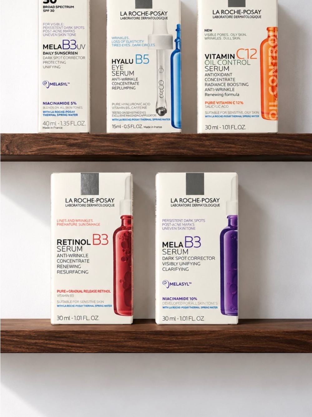 NEW La Roche-Posay Serum Skincare 5 Piece Lot Mela B3 Retinol Hyalu B5